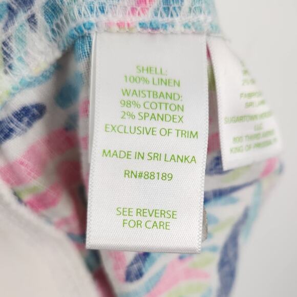 Lilly Pulitzer Linen The Beach Pant Palm Reader Wide Leg Pants Extra Small XS - Picture 6 of 6